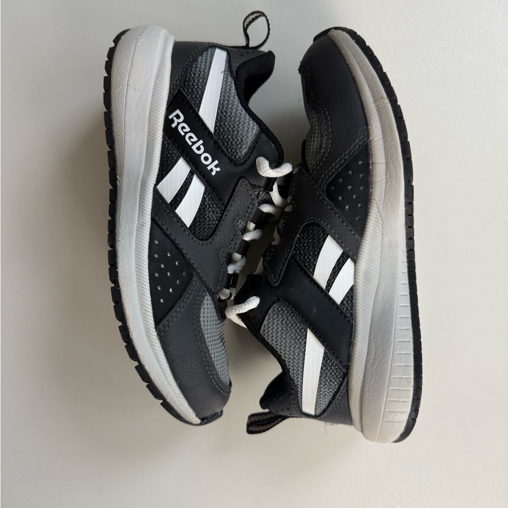 Reebok Black and White Sneakers with Low-Top Design